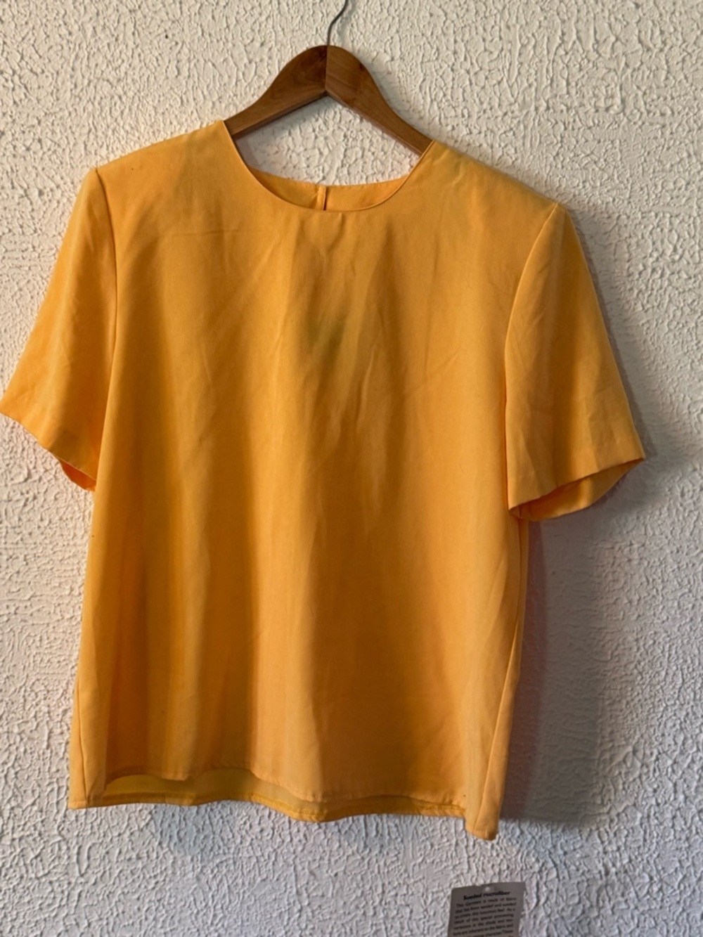 Vintage Women's Short-Sleeve Blouse in Mustard Yellow